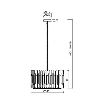 Пендел RITZ 12xE14/40W/230V Ø 54 см златист