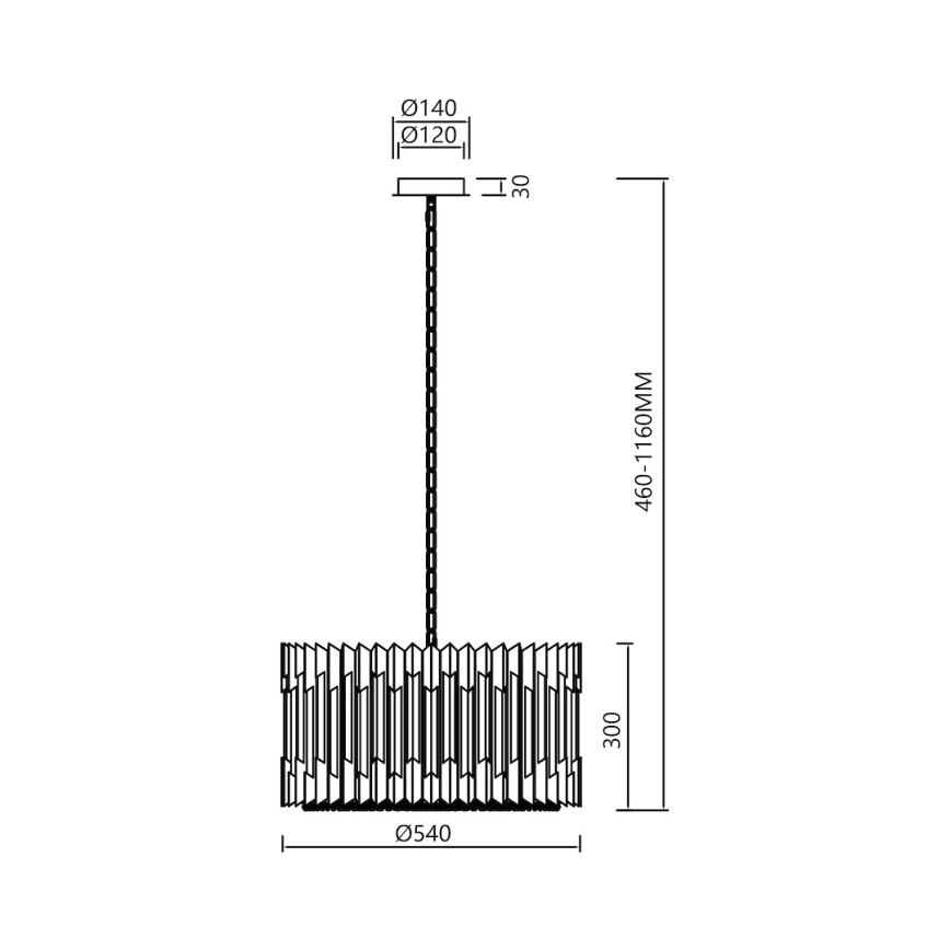 Пендел RITZ 12xE14/40W/230V Ø 54 см златист