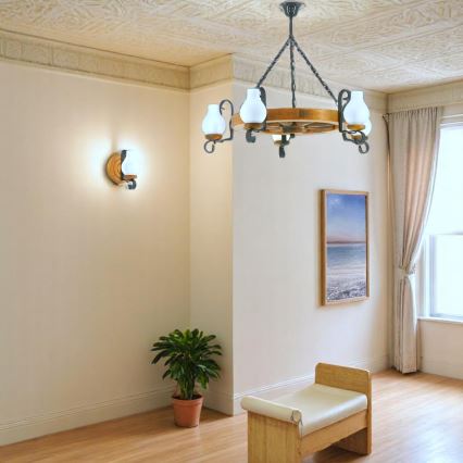 Пендел ROATA 5xE14/40W/230V Ø 70 см бук