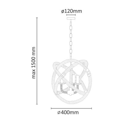 Пендел ROPE GLOBO 3xE14/10W/230V