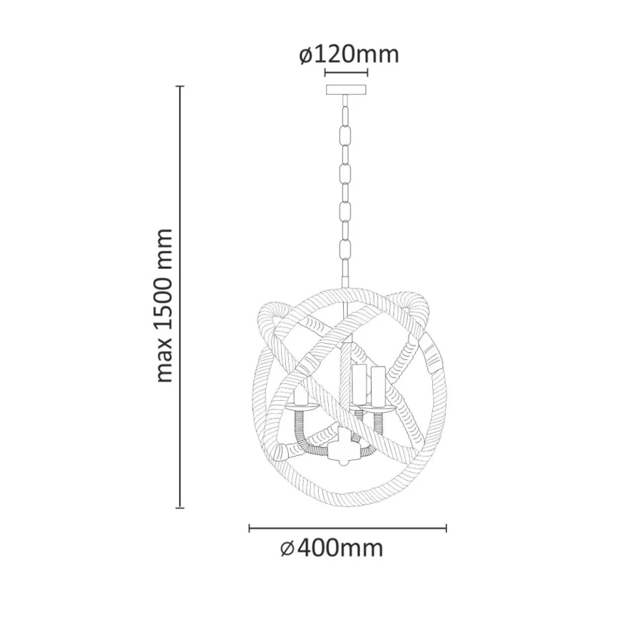 Пендел ROPE GLOBO 3xE14/10W/230V