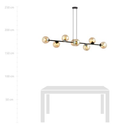 Пендел ROSSI 8xE14/10W/230V черен/бежов