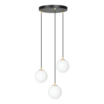 Пендел ROYAL 3xE14/10W/230V Ø 30 см черен