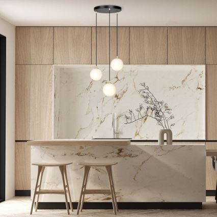 Пендел ROYAL 3xE14/10W/230V Ø 30 см черен