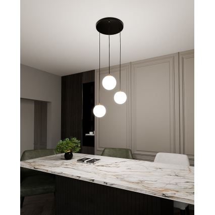 Пендел ROYAL 3xE14/10W/230V Ø 30 см черен