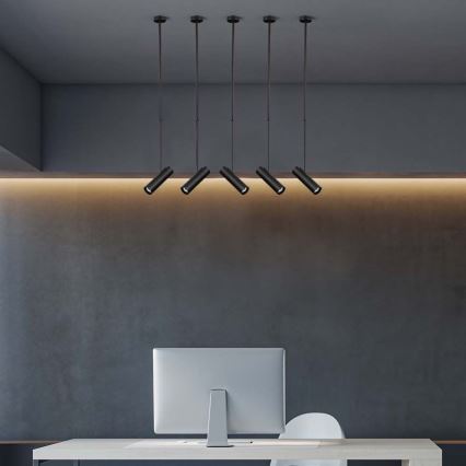 Полилей на тръба 1xGU10/35W/230V черен