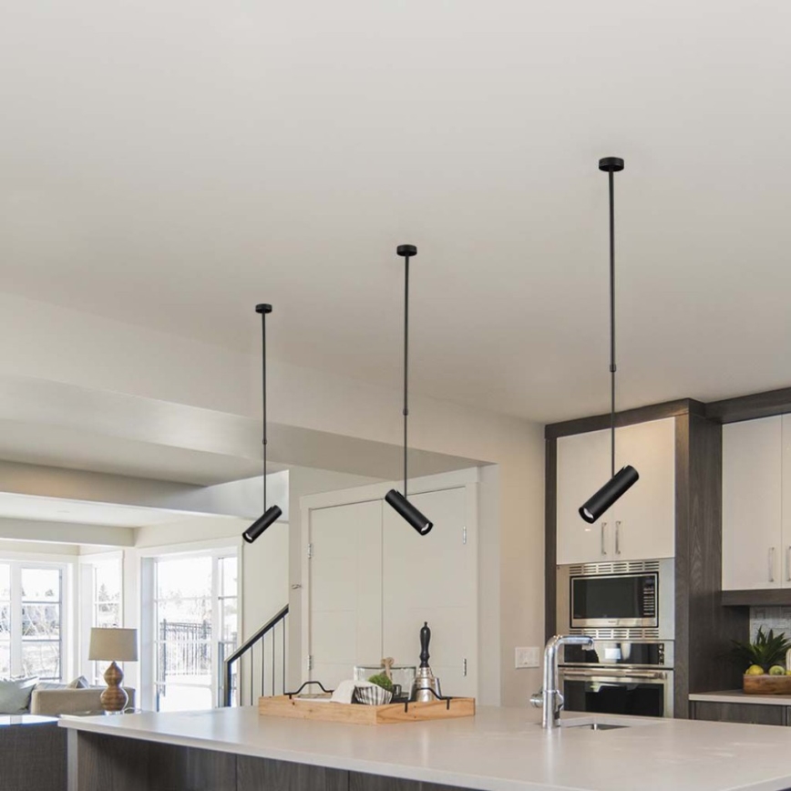 Полилей на тръба 1xGU10/35W/230V черен