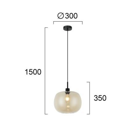 Пендел с кабел ALAN 1xE27/40W/230V опушено бежово/черно