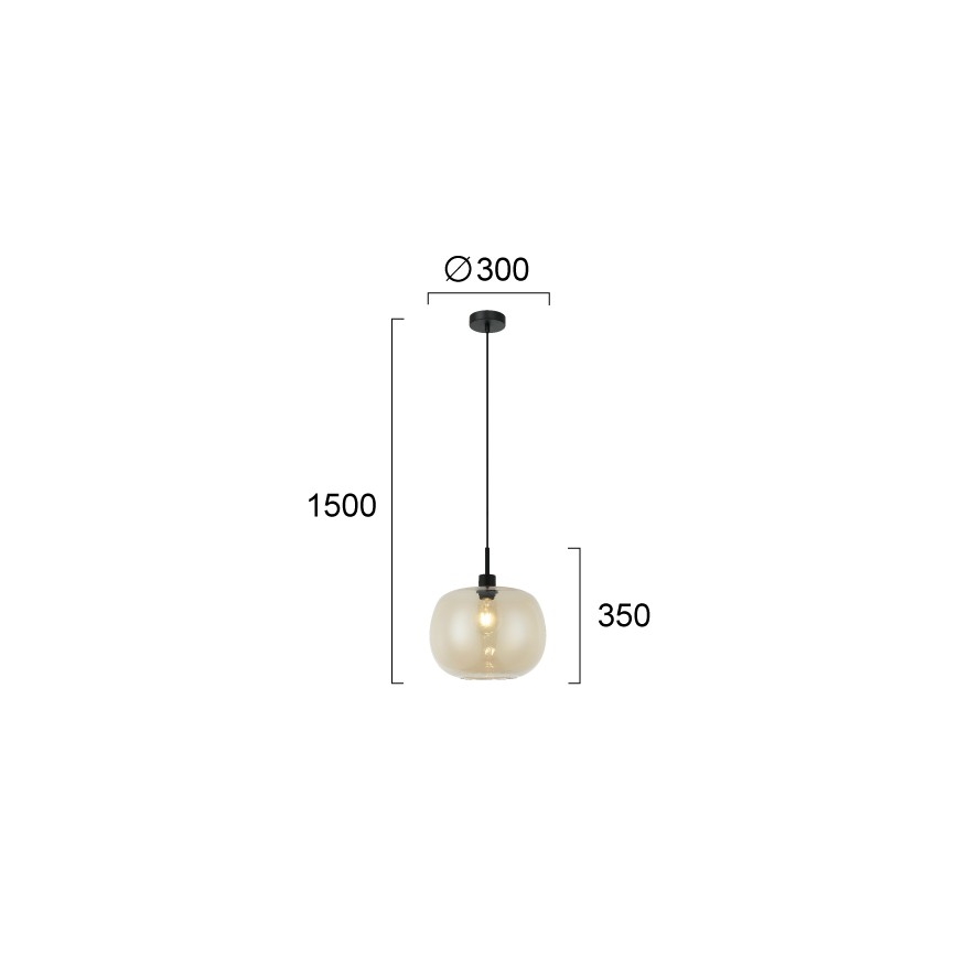 Пендел с кабел ALAN 1xE27/40W/230V опушено бежово/черно