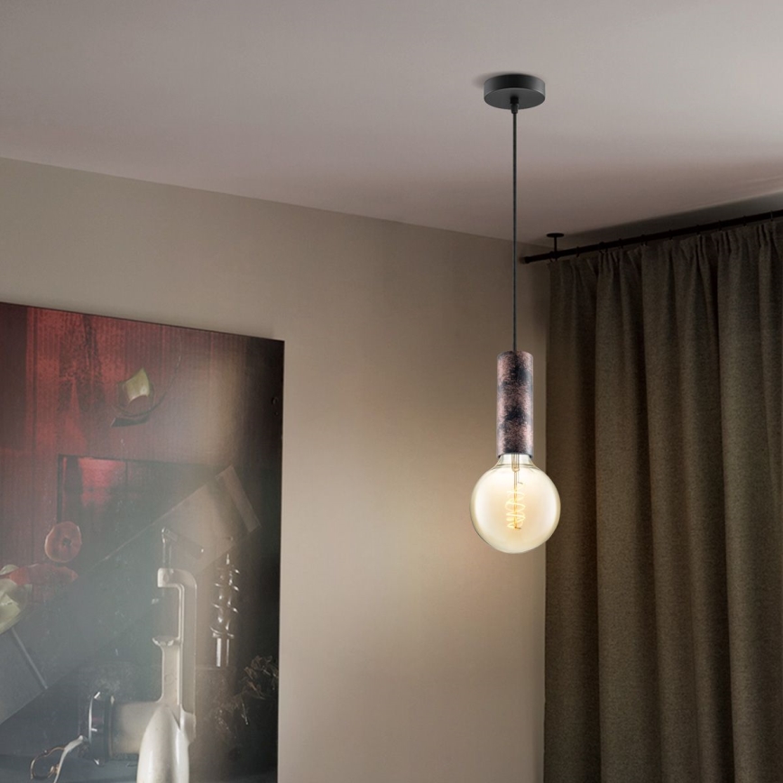 Пендел SAGA 1xE27/40W/230V черен/бронзов