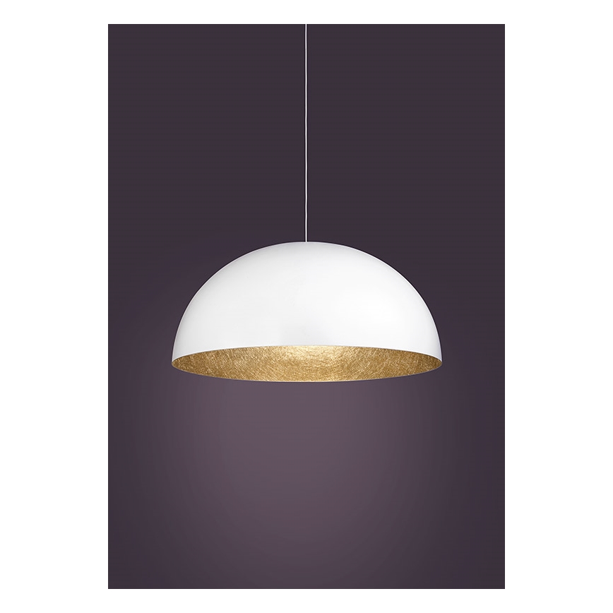 Пендел SFERA 1xE27/60W/230V Ø 35 см бял/златист