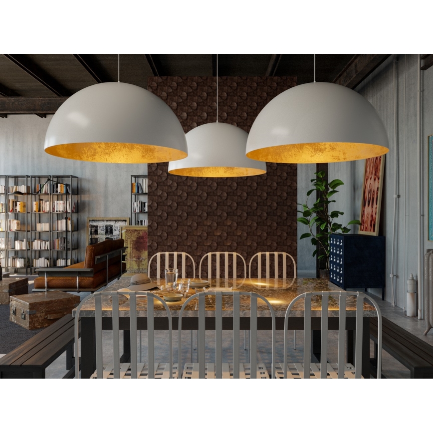 Пендел SFERA 1xE27/60W/230V Ø 35 см сив/златист