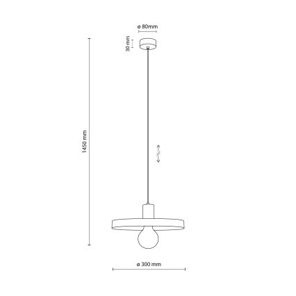 Пендел SILA 1xE27/15W/230V Ø 30 см кафяв/бежов