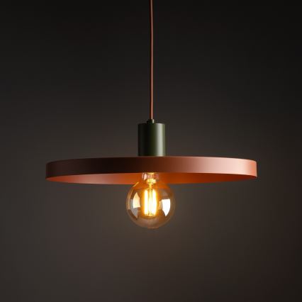 Пендел SILA 1xE27/15W/230V Ø 40 см тухла/зелен