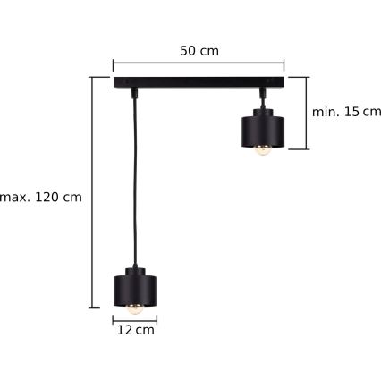 Пендел SIMPLY BLACK 2xE27/60W/230V
