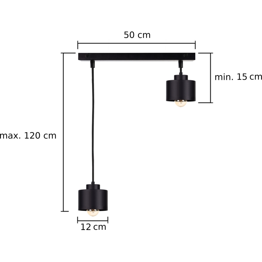 Пендел SIMPLY BLACK 2xE27/60W/230V