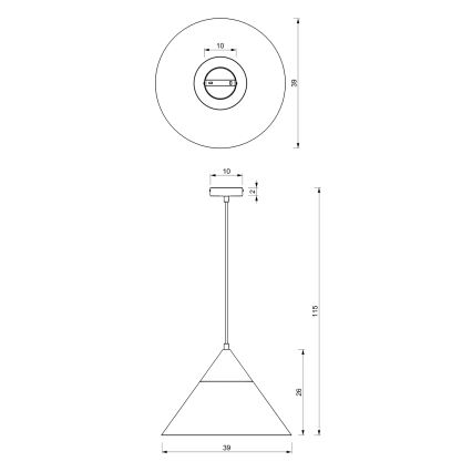 Пендел SINGLE 1xE27/15W/230V бежов/бук
