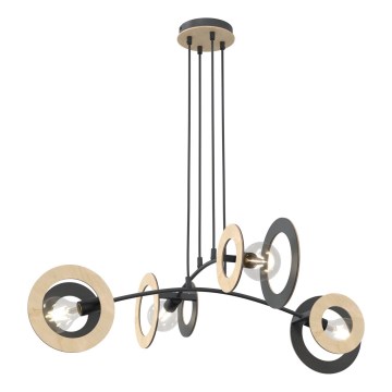 Пендел SKIVA 4xE27/15W/230V черен/бежов