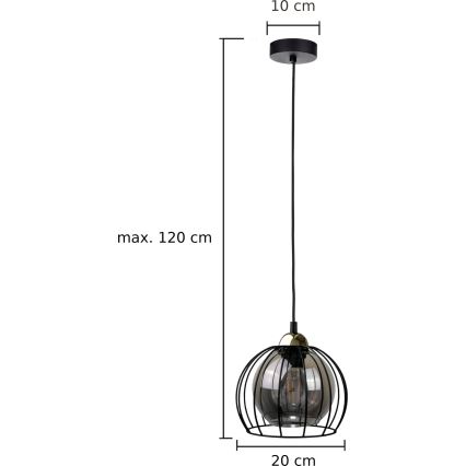 Пендел SOLO BLACK 1xE27/60W230V черен/златист