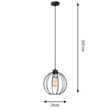 Пендел STARLIGHT 1xE27/15W/230V черен/сребрист