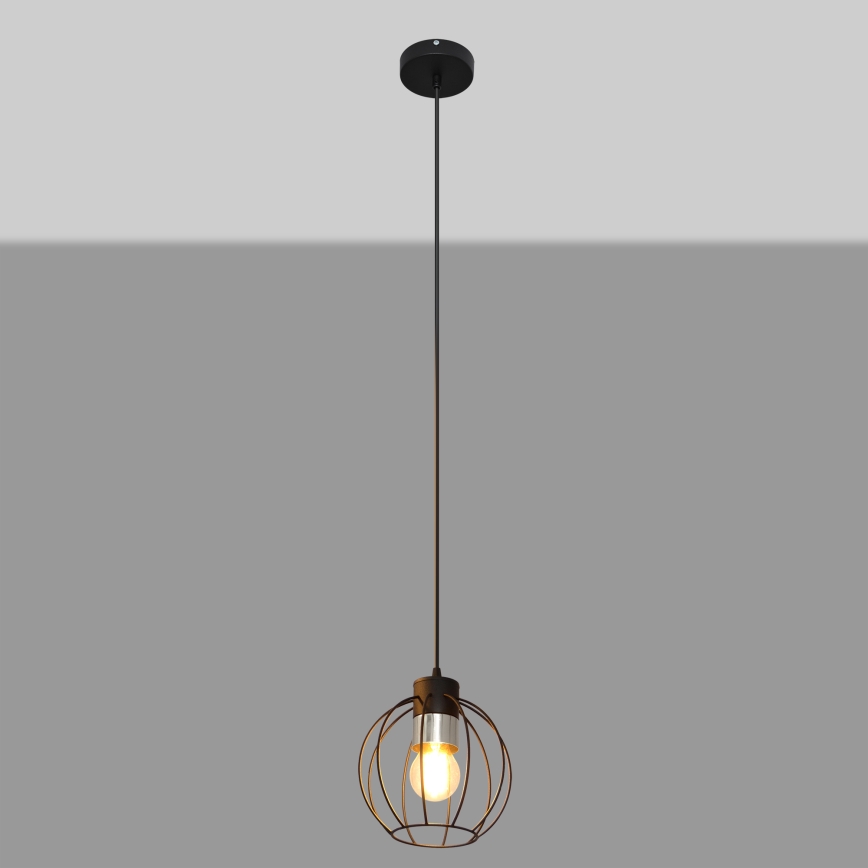 Пендел STARLIGHT 1xE27/15W/230V черен/сребрист