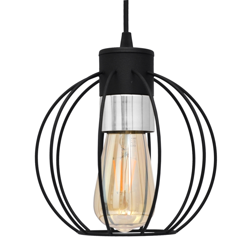 Пендел STARLIGHT 1xE27/15W/230V черен/сребрист