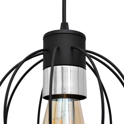 Пендел STARLIGHT 1xE27/15W/230V черен/сребрист