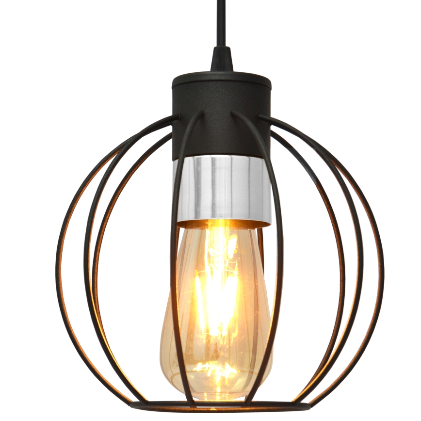 Пендел STARLIGHT 1xE27/15W/230V черен/сребрист