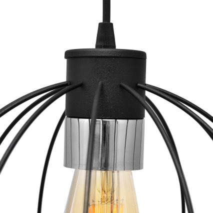 Пендел STARLIGHT 1xE27/15W/230V черен/сребрист