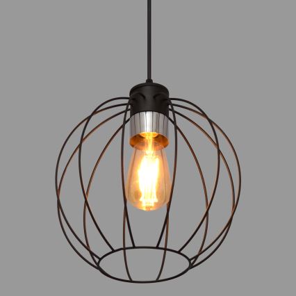 Пендел STARLIGHT 1xE27/15W/230V черен/сребрист