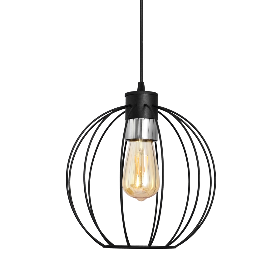 Пендел STARLIGHT 1xE27/15W/230V черен/сребрист