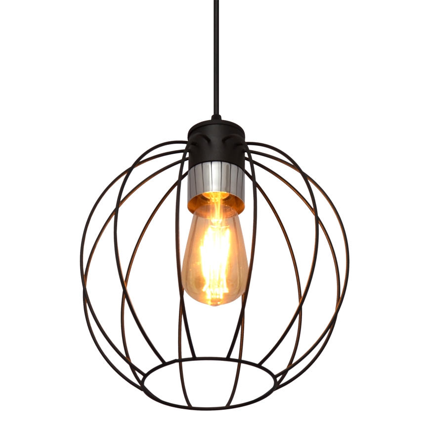 Пендел STARLIGHT 1xE27/15W/230V черен/сребрист