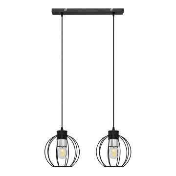 Пендел STARLIGHT 2xE27/15W/230V черен/сребрист
