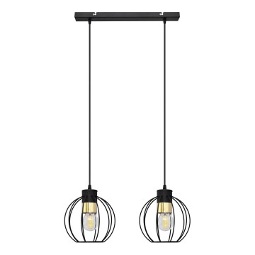 Пендел STARLIGHT 2xE27/15W/230V черен/златист