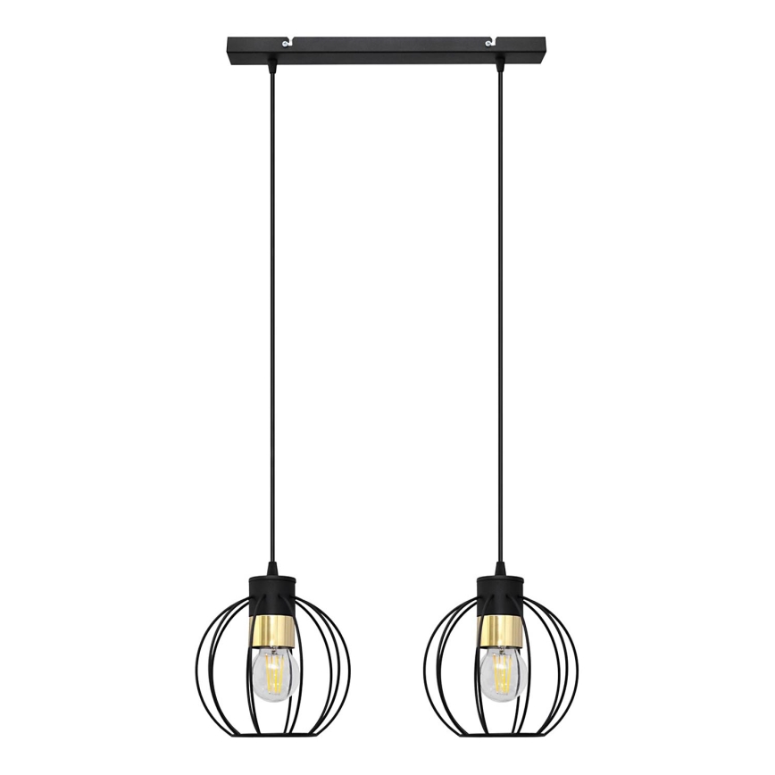 Пендел STARLIGHT 2xE27/15W/230V черен/златист