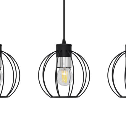 Пендел STARLIGHT 3xE27/15W/230V черен/сребрист