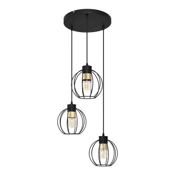 Пендел STARLIGHT 3xE27/15W/230V черен/златист