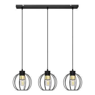 Пендел STARLIGHT 3xE27/15W/230V черен/златист