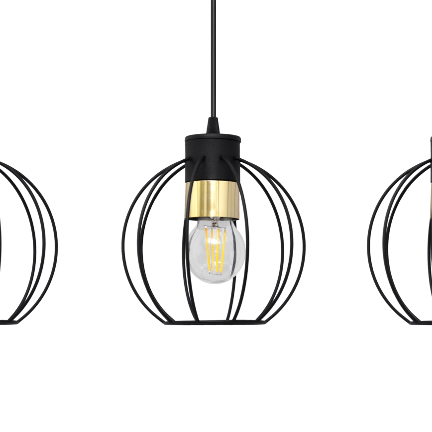 Пендел STARLIGHT 3xE27/15W/230V черен/златист