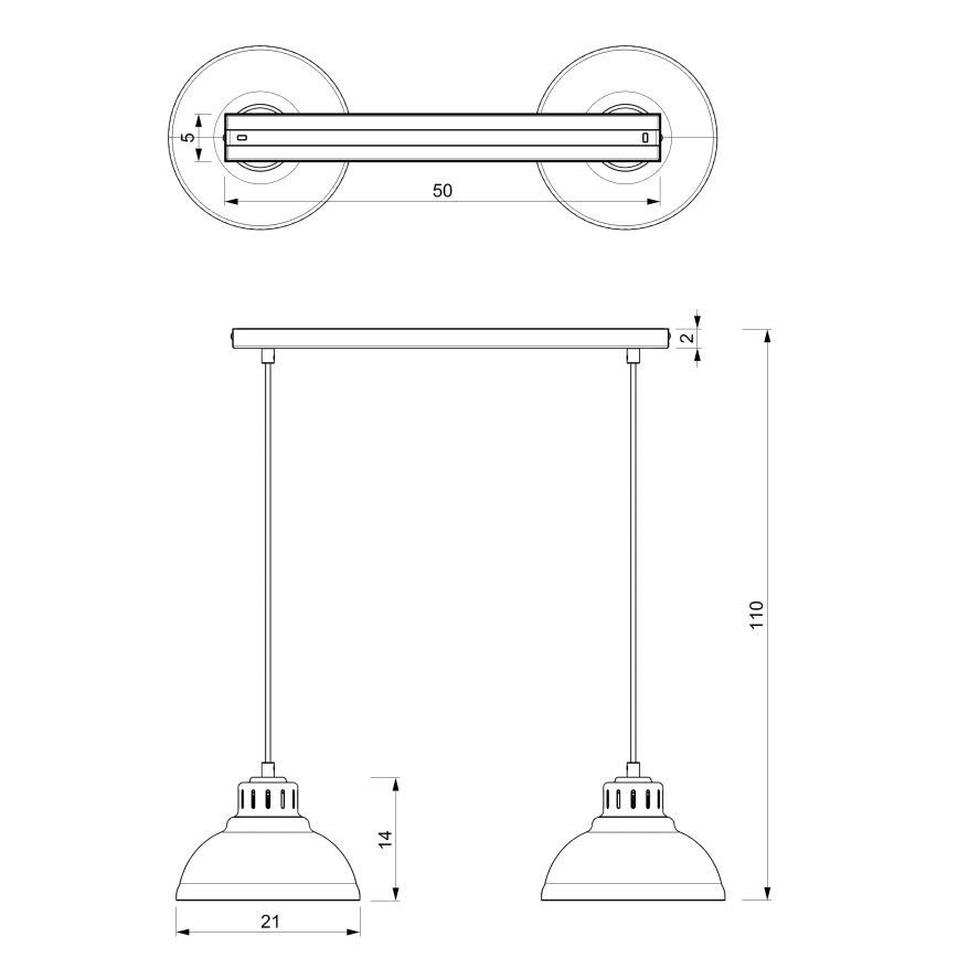 Пендел SVEN 2xE27/15W/230V черен
