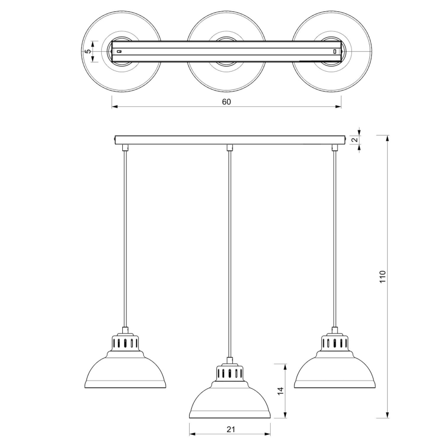 Пендел SVEN 3xE27/15W/230V червен