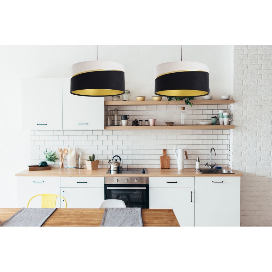 Пендел SWING 1xE27/60W/230V черен/бял/златист