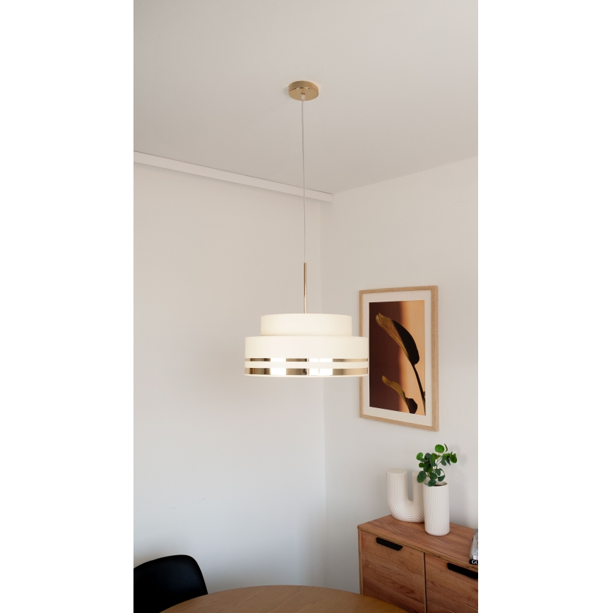 Пендел TAMI 1xE27/60W/230V бежов/златист