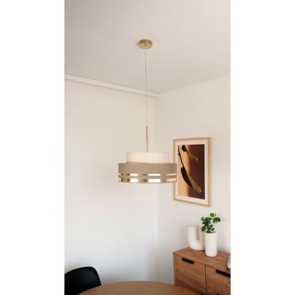 Пендел TAMI 1xE27/60W/230V бежов/кафяв/златист