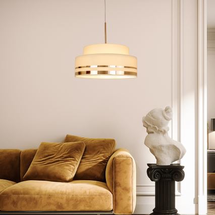 Пендел TAMI 1xE27/60W/230V Ø 40 см бежов/златист