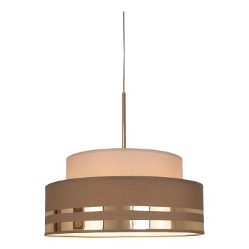 Пендел TAMI 1xE27/60W/230V Ø 40 см бежов/кафяв/златист