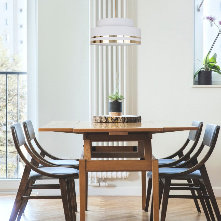 Пендел TAMI 1xE27/60W/230V Ø 40 см кремав/златист