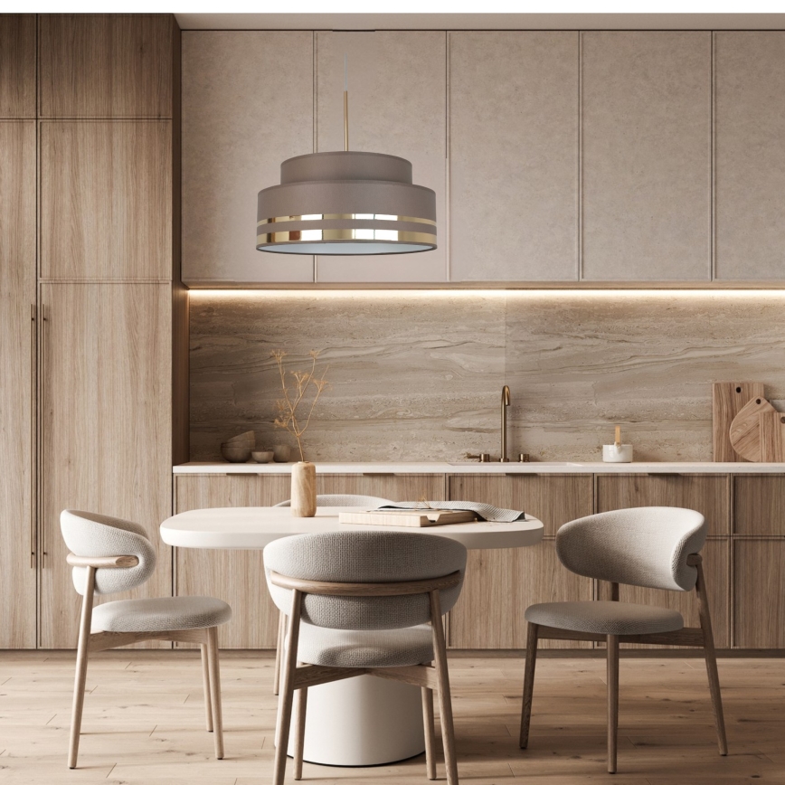 Пендел TAMI 1xE27/60W/230V кафяв/златист