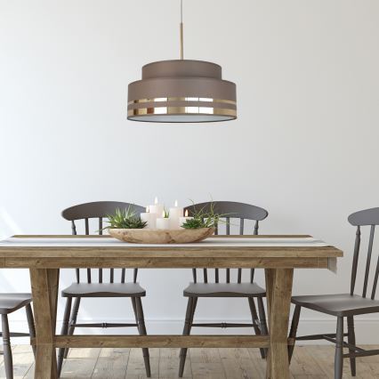 Пендел TAMI 1xE27/60W/230V кафяв/златист