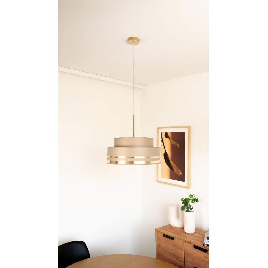 Пендел TAMI 1xE27/60W/230V кафяв/златист
